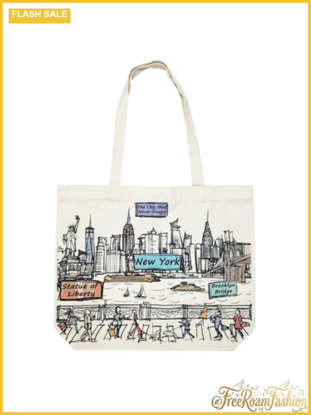 City Artwork Tote Bag Double Sided Print Cotton Canvas Reusable Gift
